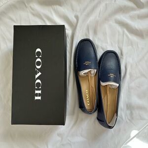 COACH Marley Driver Navy Leather Loafers Womens 9 NEW WITH BOX